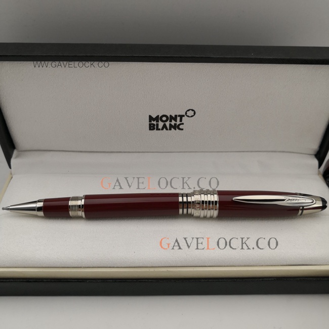 Imitation Mont Blanc Pens JFK Pen Dark Red & Silver Rollerball Pen